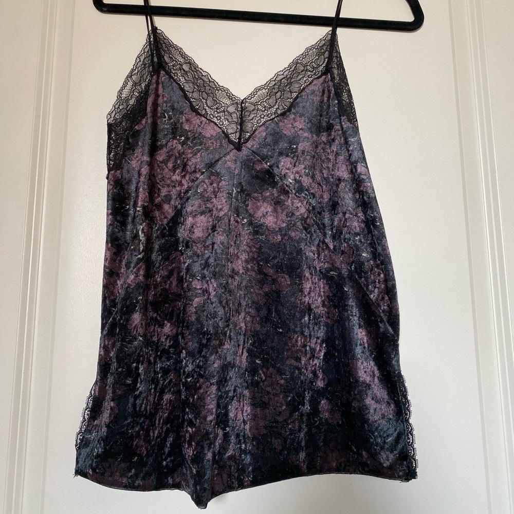 Zara velvet lace tank top
